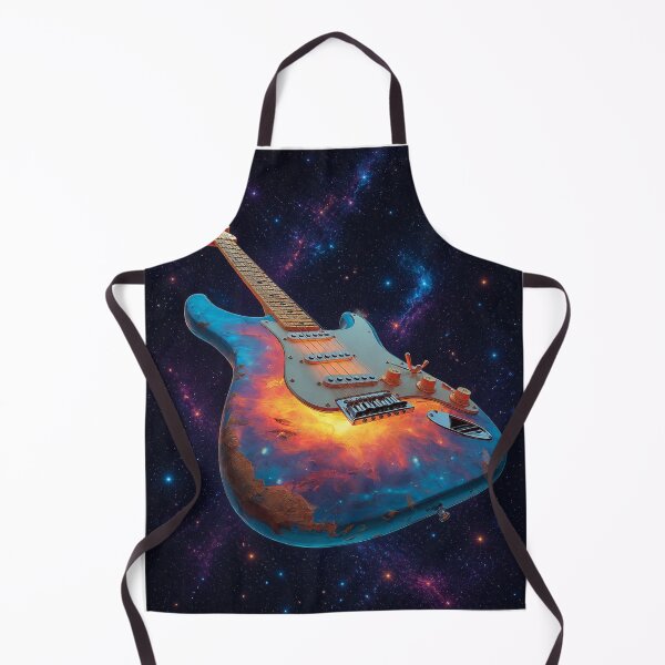 Item preview, Rock Guitar Neon Galaxy Space Art — Bold Music Print designed and sold by CosmicRockArt.