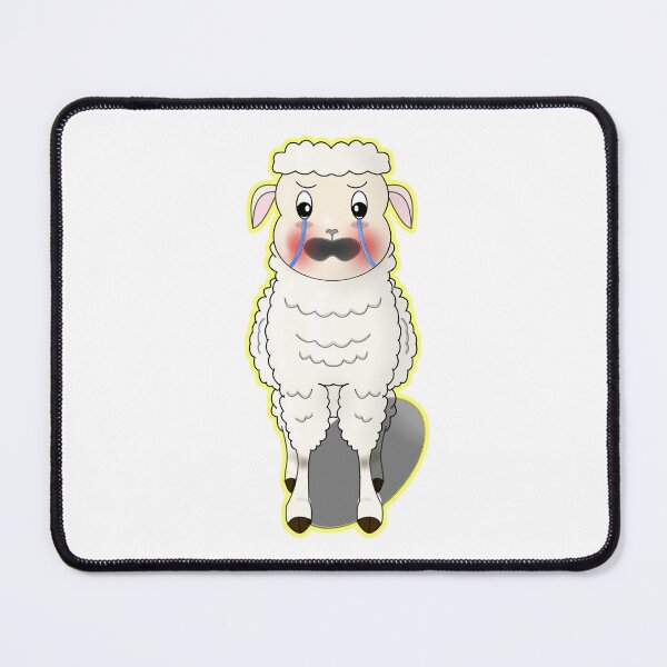 Item preview, Cute Sad Kawaii Fluffy White Sheep Crying designed and sold by BalRaju-Doodles.