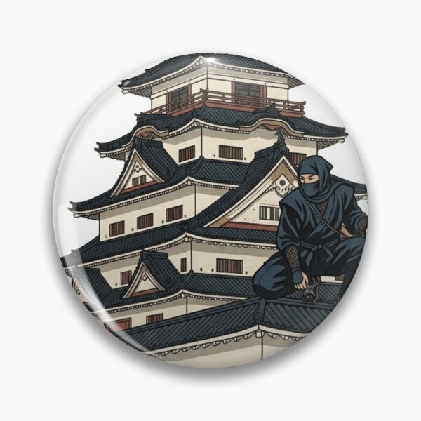 Item preview, Ninja on the Castle Roof: Vintage Woodblock Style Illustration designed and sold by vekotpu.