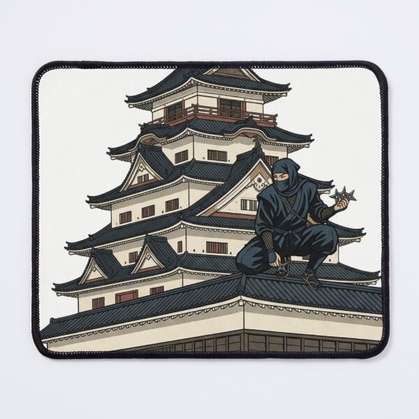 Item preview, Ninja on the Castle Roof: Vintage Woodblock Style Illustration designed and sold by vekotpu.