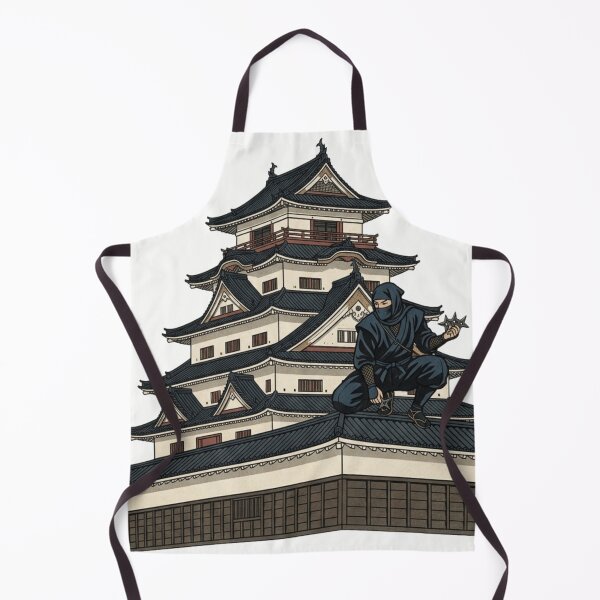 Item preview, Ninja on the Castle Roof: Vintage Woodblock Style Illustration designed and sold by vekotpu.