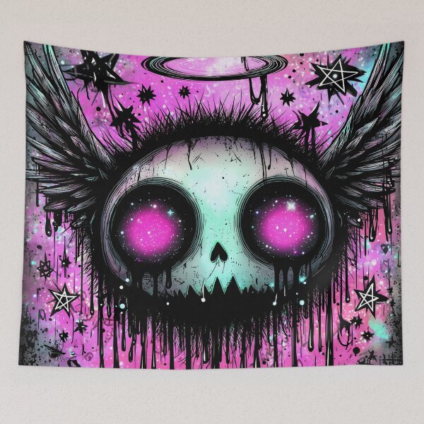 Item preview, Cosmic Skull Angel  Dark Witchy Drip Art designed and sold by DonaldWaltersxx.