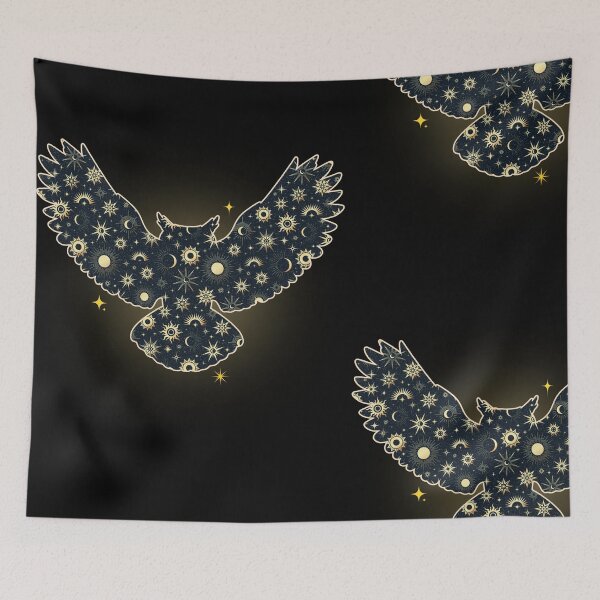 Item preview, Cosmic Celestial Owl Mystical Starry Night Sky designed and sold by QuirkyCloud Designs.