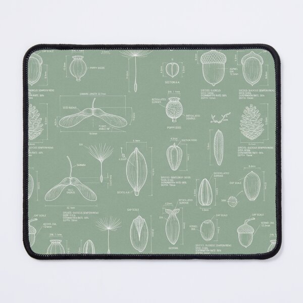 Item preview, Seeds of Intent - Minimalist Botanical Blueprint & Sage Green Pattern designed and sold by InnerwayStudio.
