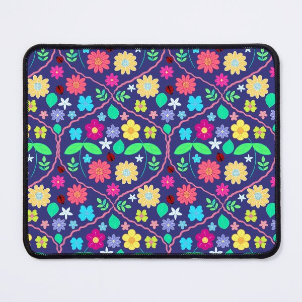 Item preview, Flowers and ladybugs pattern in purple designed and sold by Brushes with Nature.