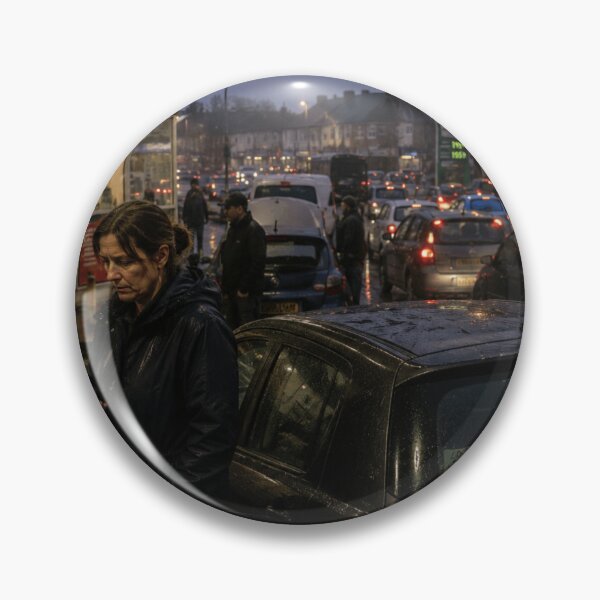 Item preview, Fuel Queue Crisis at a Rainy British Petrol Station | Civilian Home Front Modern War Art designed and sold by Element Horizon Studio.