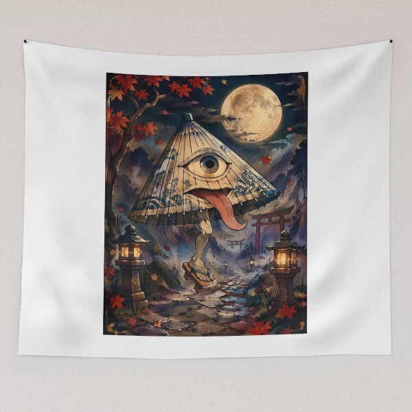 Item preview, Chōchin Obake Under the Autumn Moon | Japanese Yokai Lantern Spirit Art designed and sold by kaxymax.