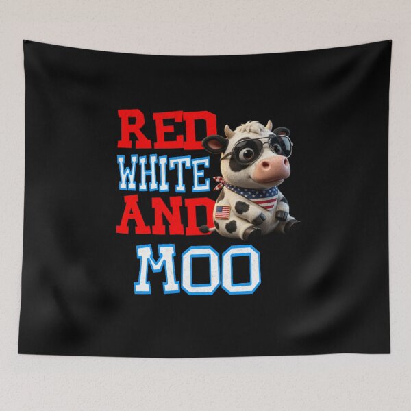 Item preview, Red White and Moo 4th of July  designed and sold by TheEndDesign.