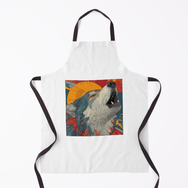 Item preview, Rock Wolf Moon Energy Art — Bold Neon Fantasy Print designed and sold by CosmicRockArt.