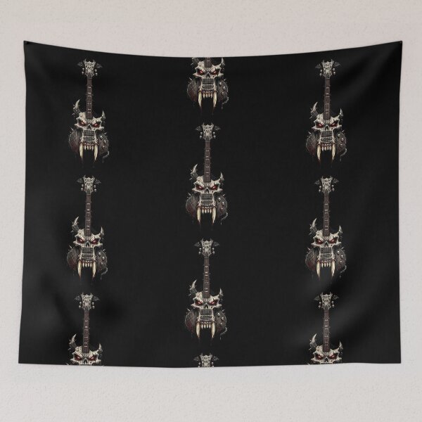 Item preview, Demon Skull Guitar — Creepy Heavy Metal Dark Art designed and sold by David Mateo ArtWorks.