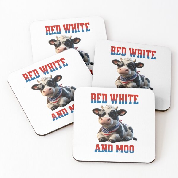 Item preview, Red White and Moo 4th of July  designed and sold by TheEndDesign.