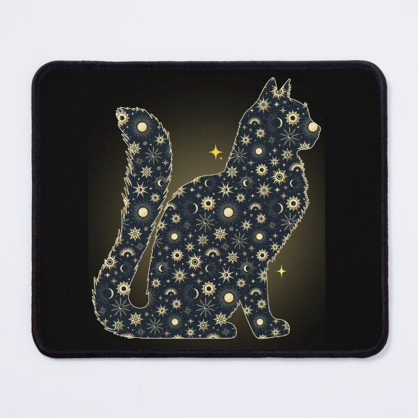 Item preview, Cosmic Celestial Cat Mystical Starry Night Kitten designed and sold by QuirkyCloud Designs.