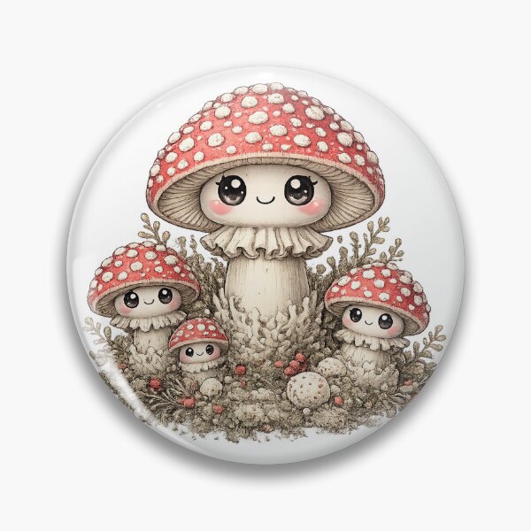 Item preview, Cute Amanita Muscaria Mushroom – Haeckel Inspired Kawaii Forest Fungus Illustration designed and sold by Extravanganzza.