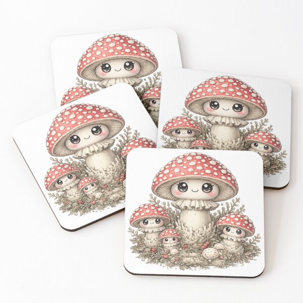 Item preview, Cute Amanita Muscaria Mushroom – Haeckel Inspired Kawaii Forest Fungus Illustration designed and sold by Extravanganzza.