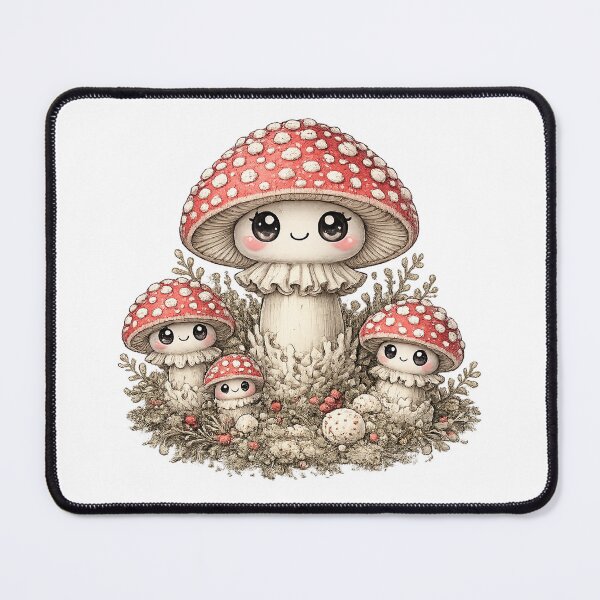 Item preview, Cute Amanita Muscaria Mushroom – Haeckel Inspired Kawaii Forest Fungus Illustration designed and sold by Extravanganzza.