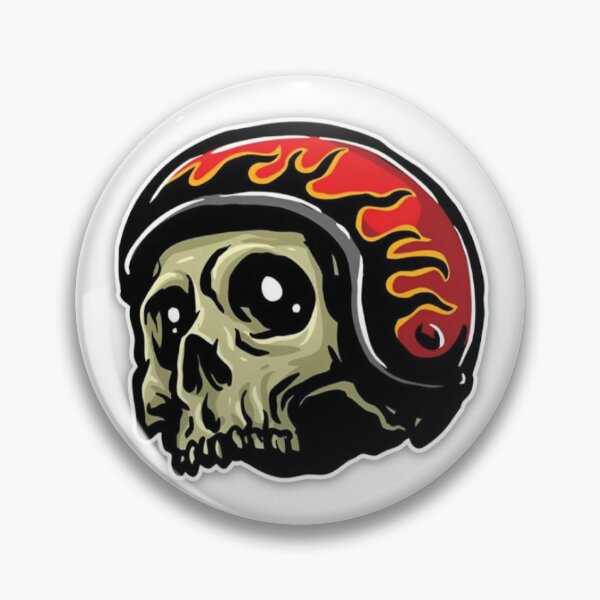 Item preview, Vintage Flaming Skeleton Biker Skull designed and sold by PriyanshuxM.