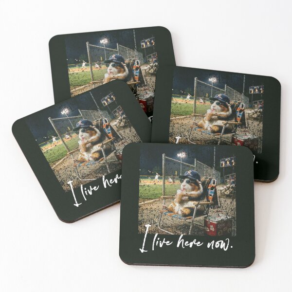 Item preview, Distressed I Live Here Now HAMSTER PIG Baseball Cute designed and sold by ChinkyCat Official.