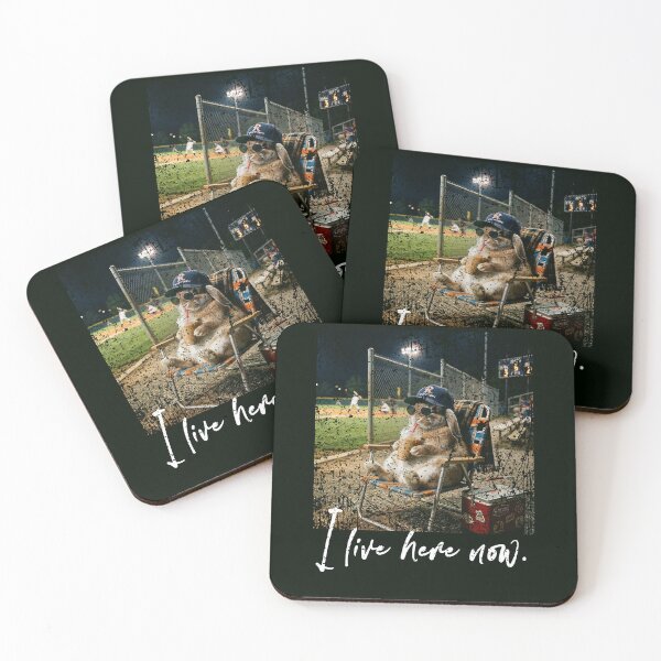 Item preview, Distressed I Live Here Now RABBIT Baseball Cute Animal designed and sold by ChinkyCat Official.