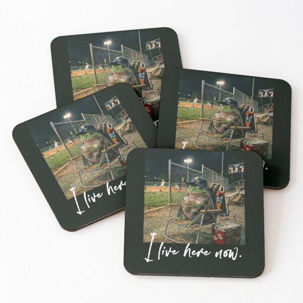 Item preview, Distressed I Live Here Now FROG Baseball Cute Animal designed and sold by ChinkyCat Official.