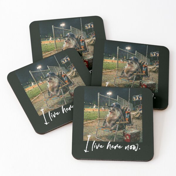 Item preview, Distressed I Live Here Now HEDGEHOG Baseball Cute Animal designed and sold by ChinkyCat Official.