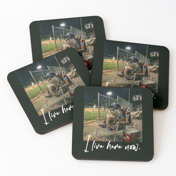 Item preview, Distressed I Live Here Now OTTER Baseball Cute Animal designed and sold by ChinkyCat Official.