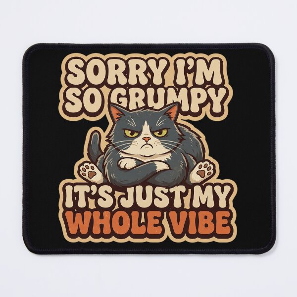 Item preview, Funny Grumpy Tuxedo Cat Whole Vibe Retro designed and sold by CrystalMineArts.