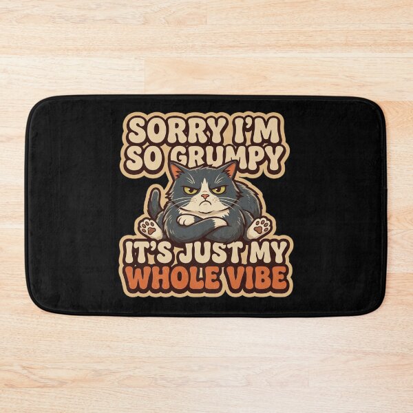 Item preview, Funny Grumpy Tuxedo Cat Whole Vibe Retro designed and sold by CrystalMineArts.