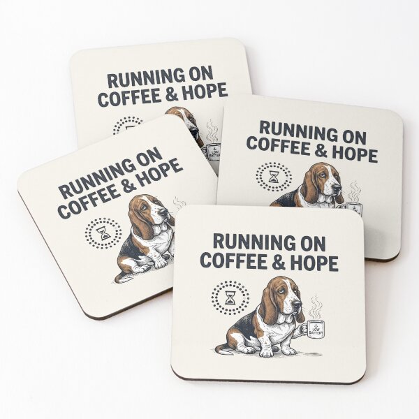 Item preview, Running On Coffee And Hope Dog Shirt – Funny Tired Dog Coffee Meme T-shirt designed and sold by ZyxDes.
