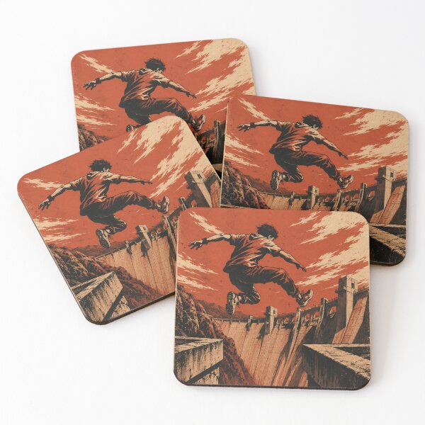 Item preview, Dam Runner – Duotone Parkour Leap Poster designed and sold by DrizzyV.