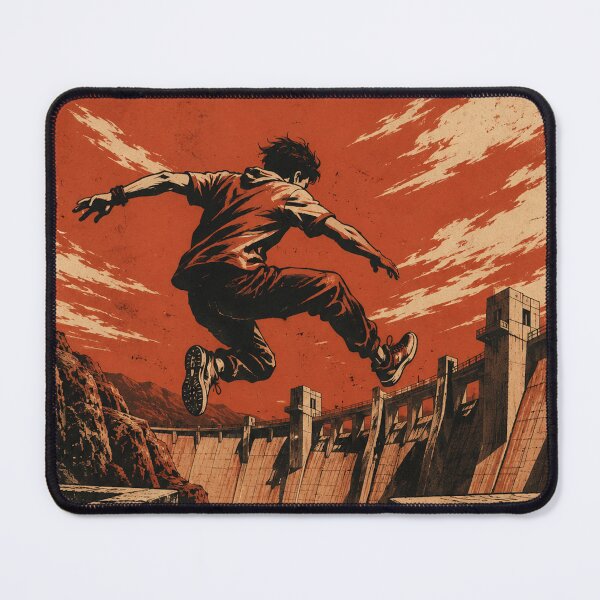 Item preview, Dam Runner – Duotone Parkour Leap Poster designed and sold by DrizzyV.