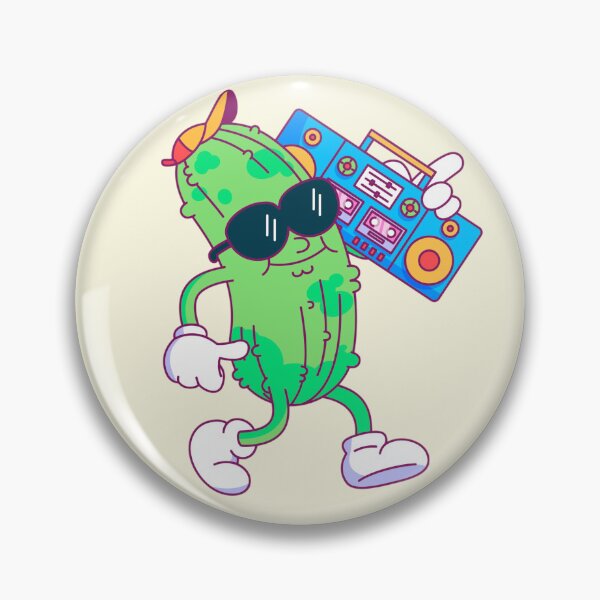 Item preview, Pickle cartoon with radio illustration designed and sold by Art-spree.