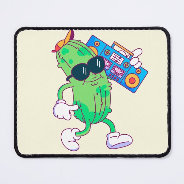 Item preview, Pickle cartoon with radio illustration designed and sold by Art-spree.