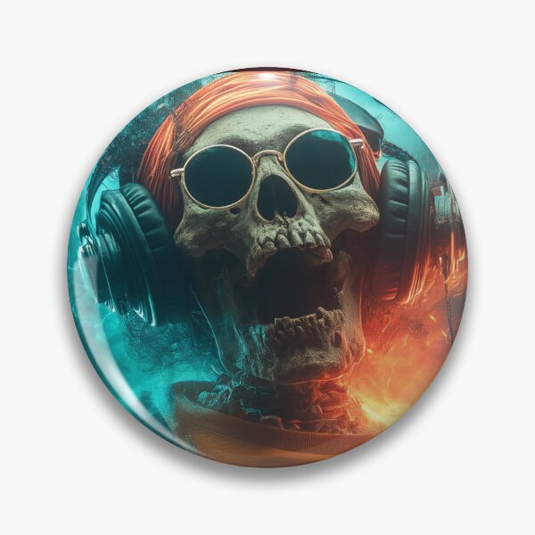 Item preview, Rock Skeleton Guitarist Headphones Premium T-Shirt — Bold Neon Music Art designed and sold by CosmicRockArt.