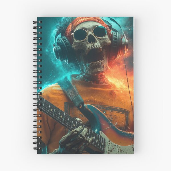 Item preview, Rock Skeleton Guitarist Headphones Premium T-Shirt — Bold Neon Music Art designed and sold by CosmicRockArt.