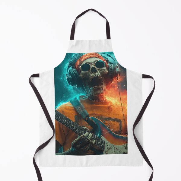 Item preview, Rock Skeleton Guitarist Headphones Premium T-Shirt — Bold Neon Music Art designed and sold by CosmicRockArt.