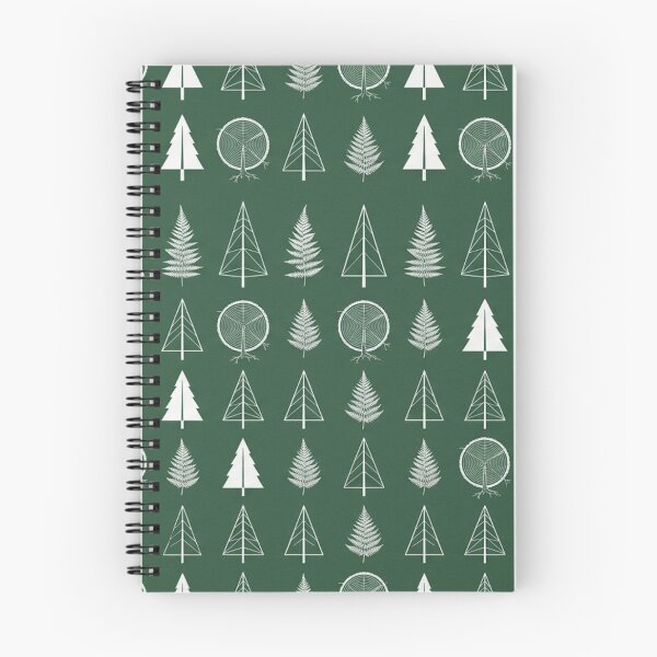 Item preview, The Forest Code - Minimalist Pine Trees & Fern Blueprint Pattern designed and sold by InnerwayStudio.
