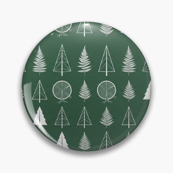 Item preview, The Forest Code - Minimalist Pine Trees & Fern Blueprint Pattern designed and sold by InnerwayStudio.