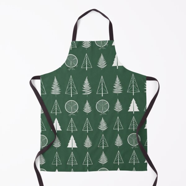 Item preview, The Forest Code - Minimalist Pine Trees & Fern Blueprint Pattern designed and sold by InnerwayStudio.