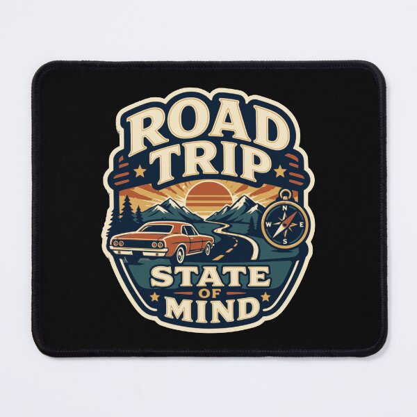 Item preview, Road Trip State Of Mind Retro Travel Badge designed and sold by ArtsyExplorer.