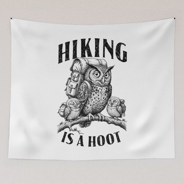 Item preview, Hiking Is A Hoot Owl Mom Dad Kids Funny Hiker Camping designed and sold by GrandeDuc.