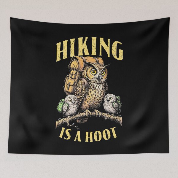 Item preview, Hiking Is A Hoot Owl Mom Dad Kids Funny Hiker Camping designed and sold by GrandeDuc.