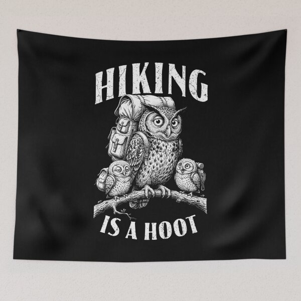 Item preview, Hiking Is A Hoot Owl Mom Dad Kids Funny Hiker Camping designed and sold by GrandeDuc.