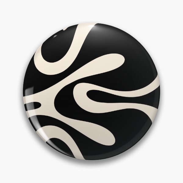 Item preview, Mod Abstract Smooth Contours Retro Contemporary Pattern Black and Almond Cream designed and sold by kierkegaard.