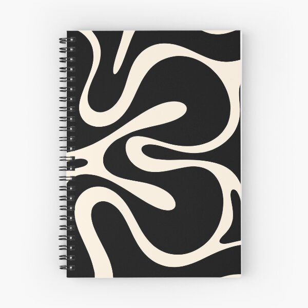 Item preview, Mod Abstract Smooth Contours Retro Contemporary Pattern Black and Almond Cream designed and sold by kierkegaard.