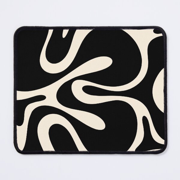 Item preview, Mod Abstract Smooth Contours Retro Contemporary Pattern Black and Almond Cream designed and sold by kierkegaard.