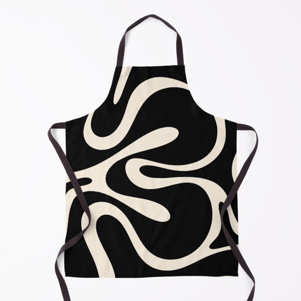 Item preview, Mod Abstract Smooth Contours Retro Contemporary Pattern Black and Almond Cream designed and sold by kierkegaard.