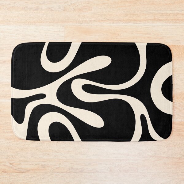 Item preview, Mod Abstract Smooth Contours Retro Contemporary Pattern Black and Almond Cream designed and sold by kierkegaard.