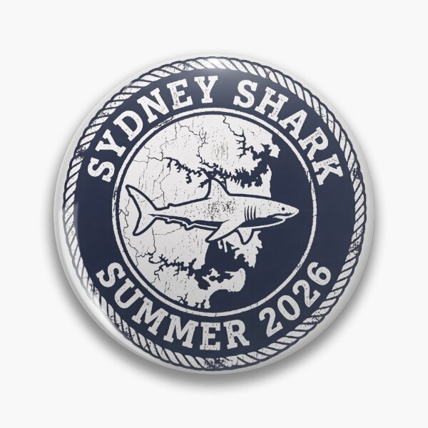 Item preview, Sydney Shark Summer 2026 with Great White Shark and Distressed Nautical Emblem designed and sold by SplashTastic.