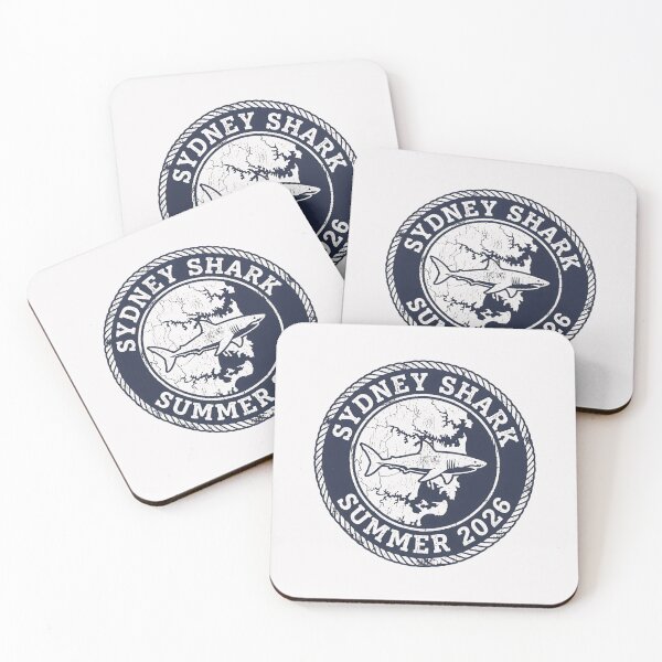 Item preview, Sydney Shark Summer 2026 with Great White Shark and Distressed Nautical Emblem designed and sold by SplashTastic.