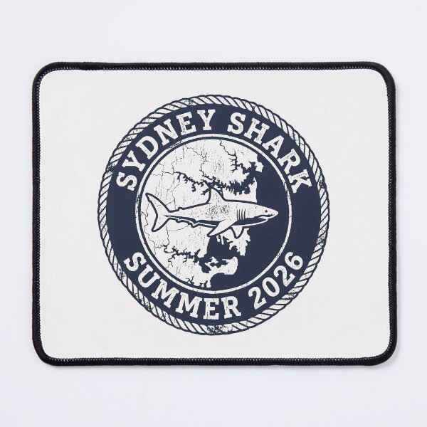 Item preview, Sydney Shark Summer 2026 with Great White Shark and Distressed Nautical Emblem designed and sold by SplashTastic.